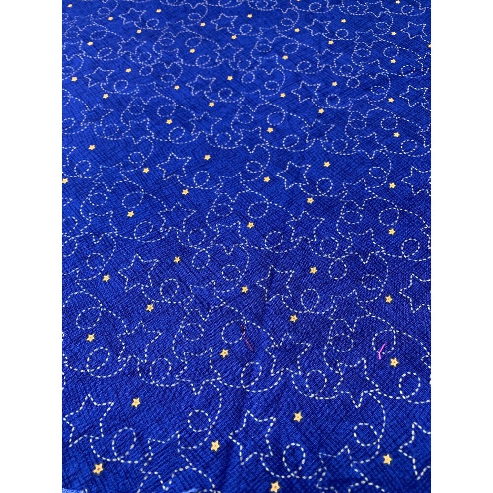 Debbie Mumm Cotton Fabric Stars & Swirls 1/2 yard x 42" Jo-Ann Craft Blue & Yell